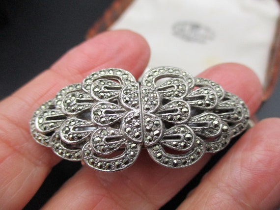 Art Deco 1930s METAMORPHIC DUETTE Marcasite Open … - image 1