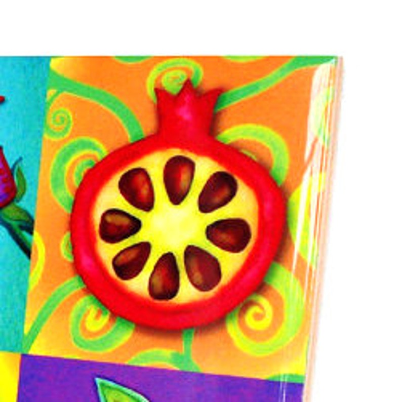 Bat Mitzvah gift teacher appreciation Jewish gift Judaica home decor hamsa and pomegranates Personalized ceramic tile with Hebrew name