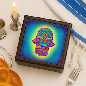 Bar Mitzvah present, Judaica home decor, graduation gift, hamsa, Bat Mitzvah present, Father&#39;s Day, Jewish box, teacher appreciation, wooden
