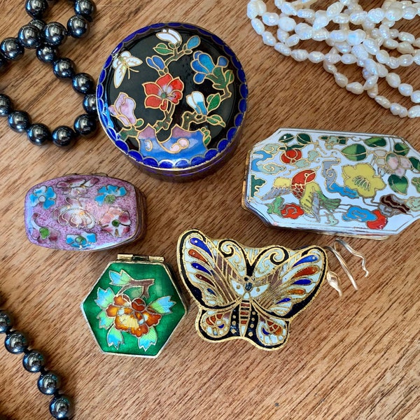 Vintage Cloisonné Trinket Boxes - Sold Individually