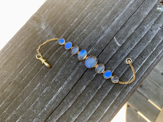 Antique Edwardian Blue Moonstone Bracelet
