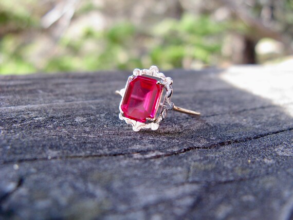 Antique Art Deco Ruby Ring - image 4