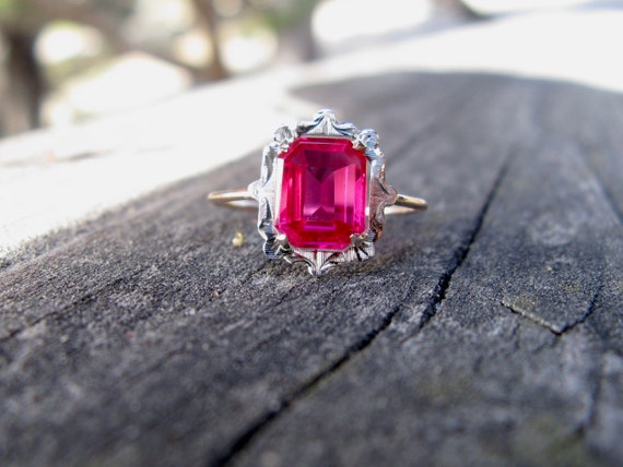 Antique Art Deco Ruby Ring - image 3