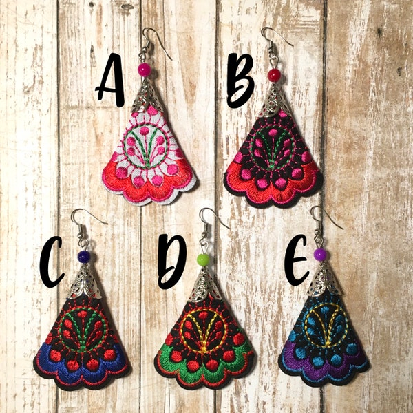 Embroidered  Mexican Earrings