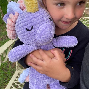 Cozy chenille crochet unicorn