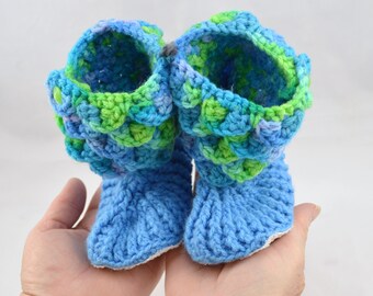 Crochet Crocodile Stitch Baby Booties, Child Size Small 5-7, Non-Slip Sole, gifts for kids, nonslip, custom sizes available, kids slippers