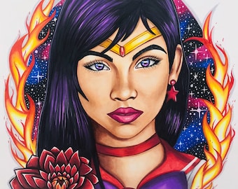 Sailor Mars Fine Art Print Sailor Scout Fan Art Sailor Moon Fan Art Anime Fan Art Anime Wall Decor Print of Sailor Mars