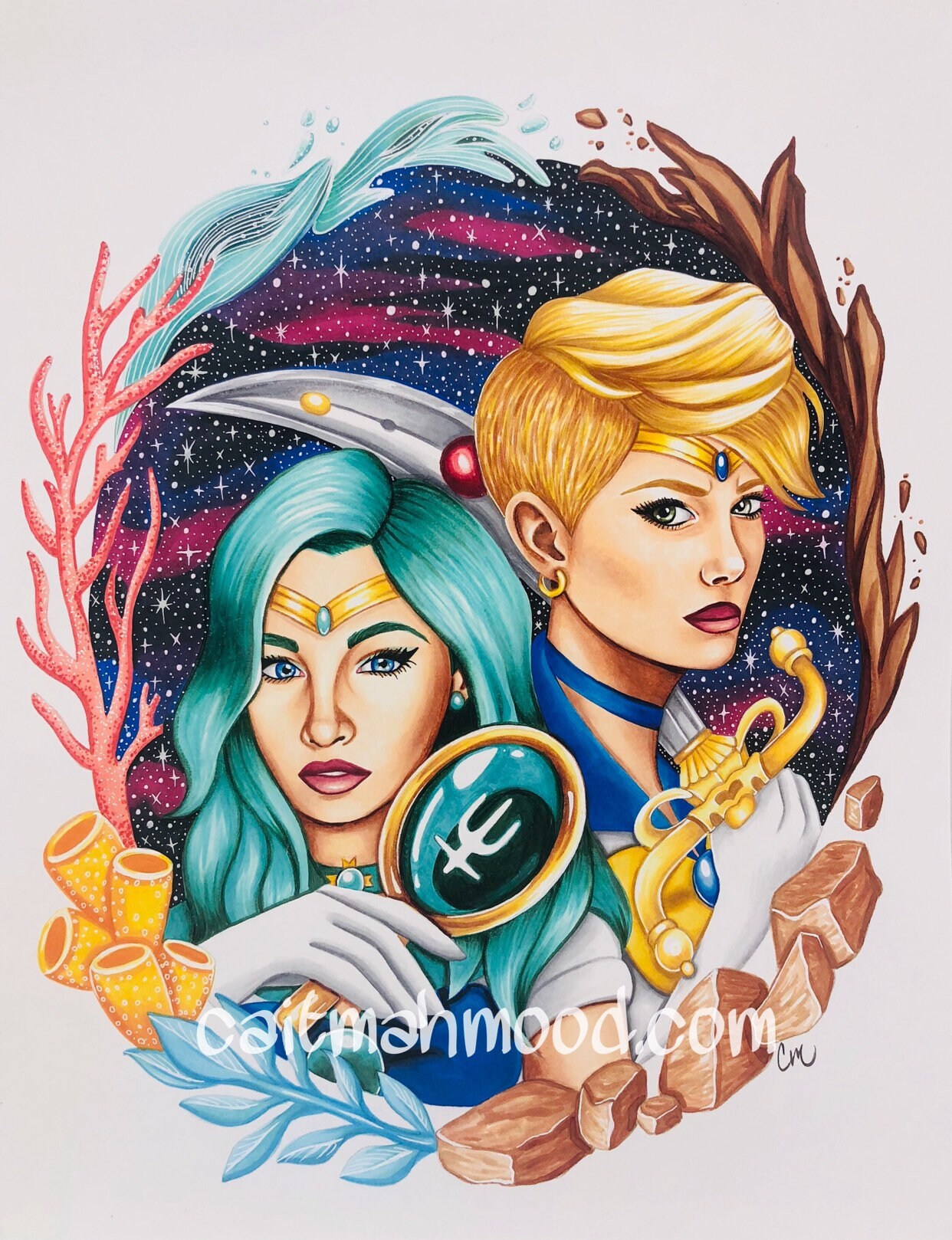 Sailor Neptune & Uranus Fine Art Print