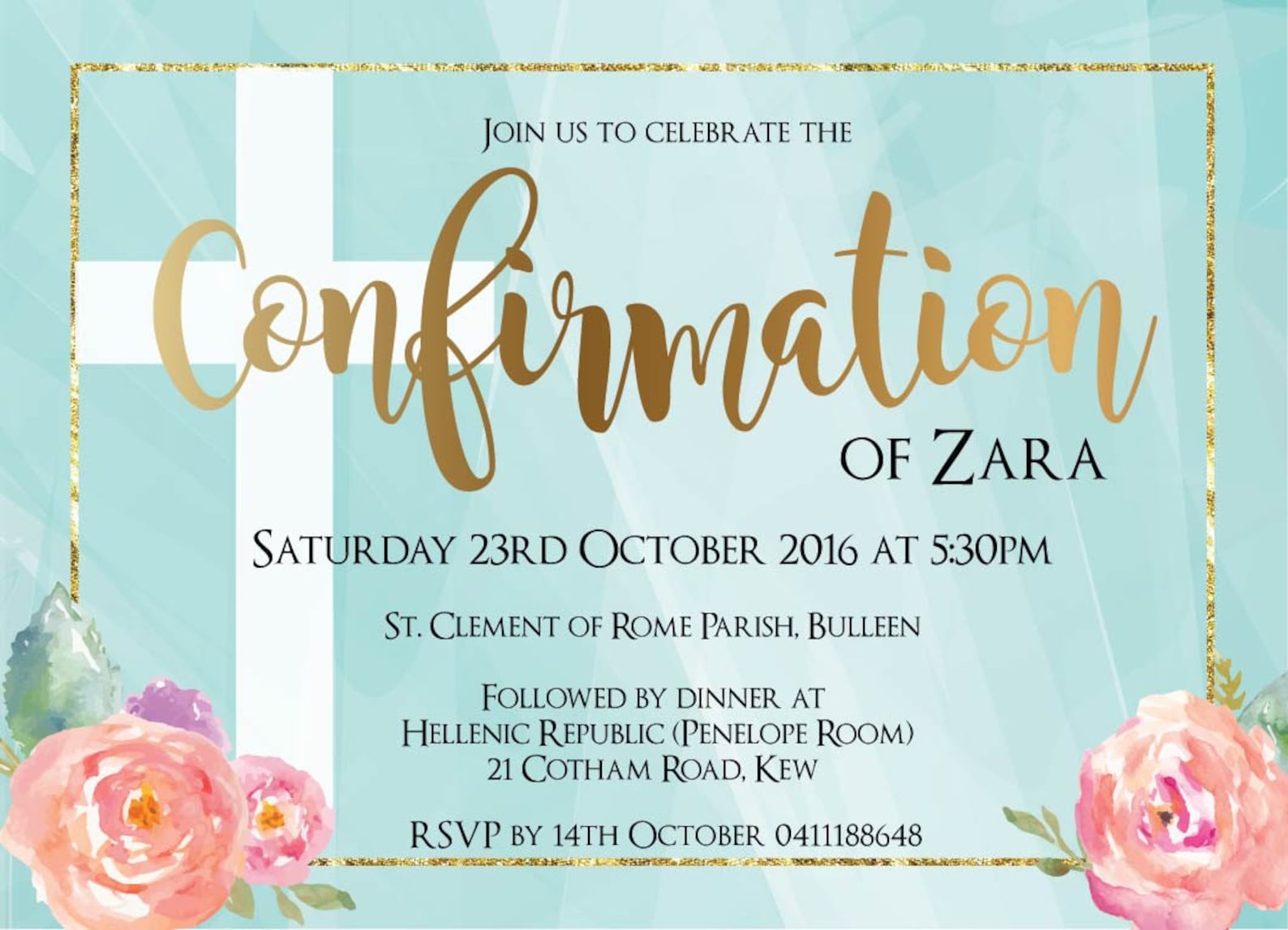 Confirmation Invite Girls Invitation Religious Pink Etsy Australia