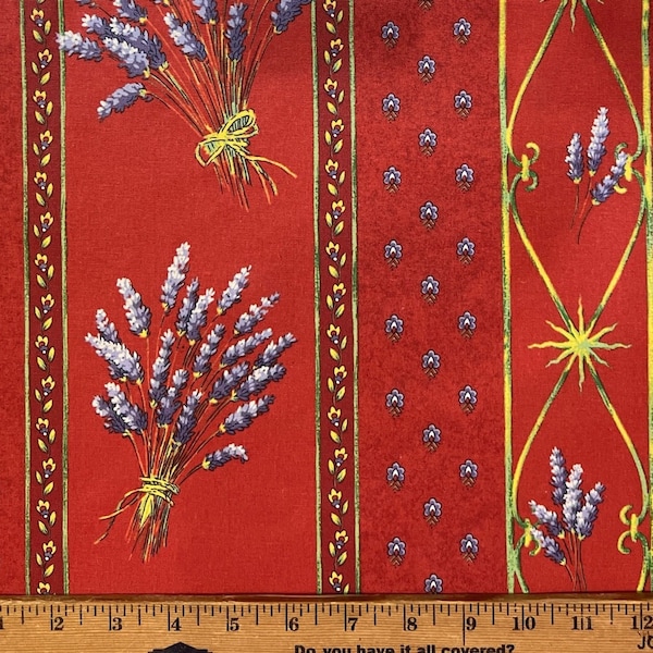 Acrylic-Coated Red Lavender Fabric (62" wide) priced by the HALF yard for Sewing, Crafting, Aprons, Tablecloths