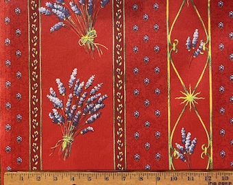 Acrylic-Coated Red Lavender Fabric (62" wide) priced by the HALF yard for Sewing, Crafting, Aprons, Tablecloths