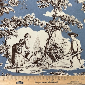 THIBAUT ANTILLES TOILE BROWN FABRIC BY THE YARD - French Country
