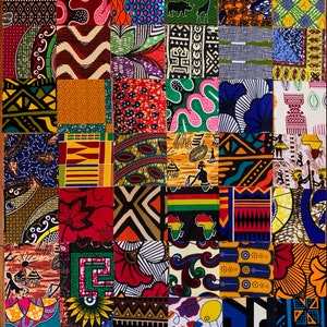Charm Pack of 5&quot; Squares of 42 Different West African Print Fabrics | For Sewing, Quilting, Crafts and More