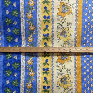 Acrylic Coated Blue Monaco Border Fabric (62&quot; wide) | Priced by the Half Yard | Great for Tablecloths, Aprons, Sewing, Outdoor Pillows