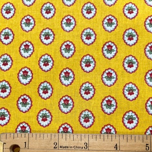 French All Over Mini Floral Cotton Fabric in Yellow | 100% Cotton | Approx. 62" Wide | Priced by the HALF Yard | For Sewing, Quilting