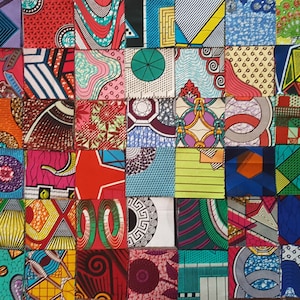 Charm Pack of 5" Squares of 42 Dutch Wax Fabrics | Perfect for Sewing, Quilting, Crafts and More