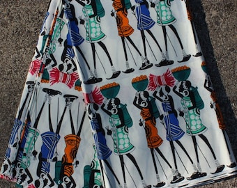 Colorful African Women Print Fabric | 100% Cotton | Sold by the Yard | For Sewing, Quilting, Crafts and More