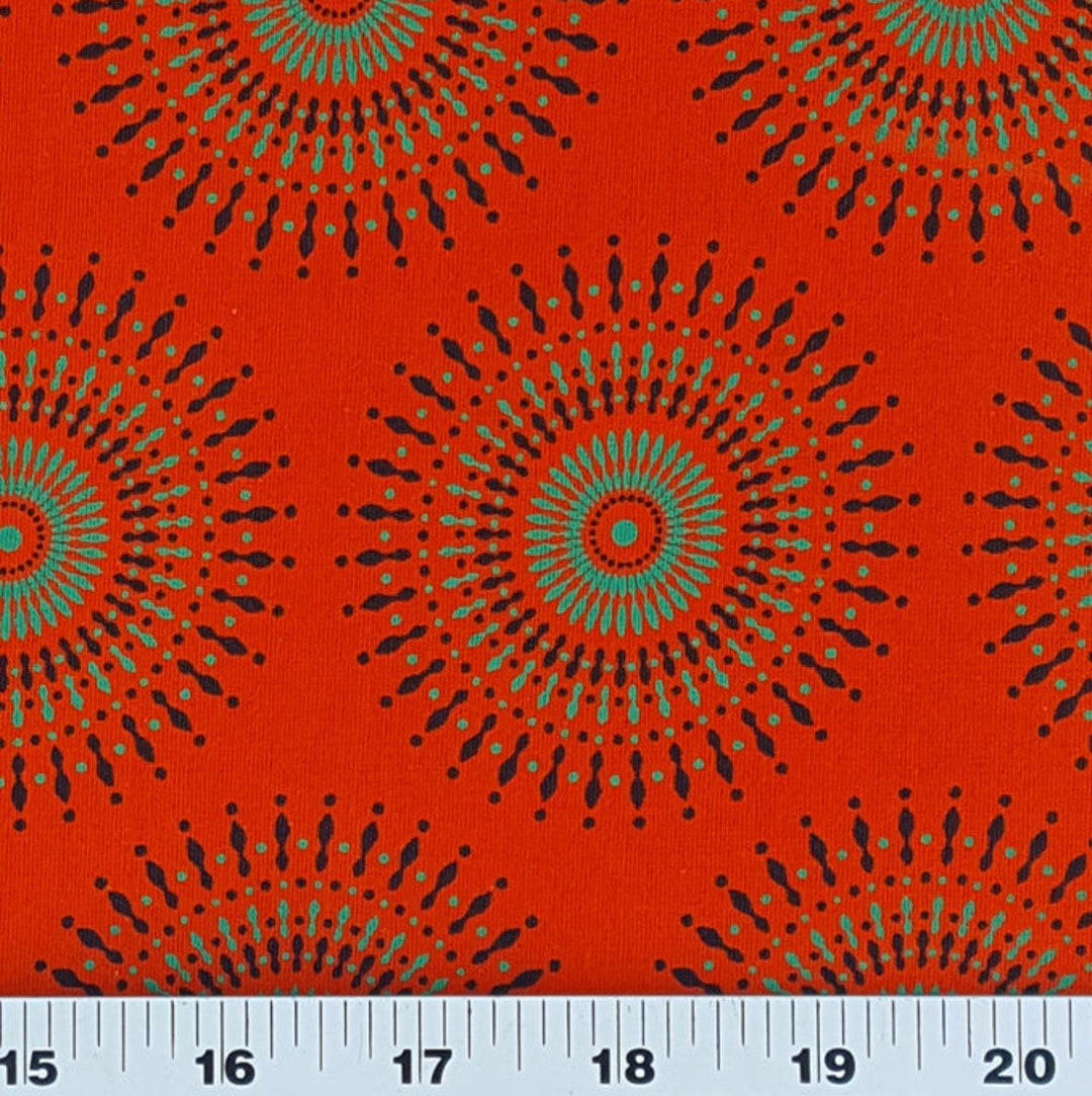 Three Cats Shweshwe Fabric From South Africa Sunburst Print in