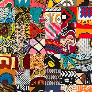 Mini Charm Pack of 42 Different 2.5-inch West African Fabrics