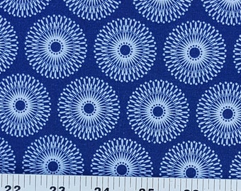 Da Gama indigo blue and white, and light blue fireworks shweshwe fabric from South Africa - quilting, apparel, crafts & decorating