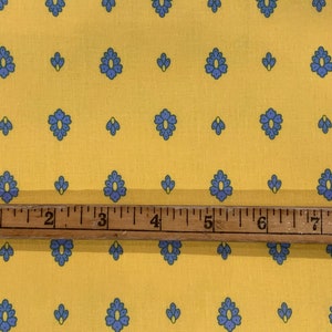Acrylic Coated yellow and blue foulard design fabric (64" wide), priced by the HALF yard