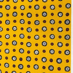 Sold by the Half Yard | Vintage French Tissu Souleiado &quot;Gigi&quot; Pattern Fabric in Golden Yellow | (58&quot; Wide) for Quilting, Sewing, Clothing