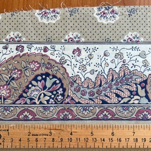 1.5 Yard Length Piece, Vintage French Les Olivades &quot;Escandihado&quot; Border Fabric Piece | 4&quot; wide + Selvage | For Quilting, Sewing, Crafts