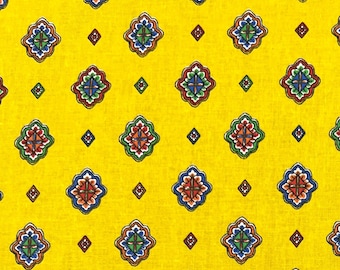 French "Figuerolles" Allover Fabric in Yellow | 100% Cotton | Approx. 60" Wide | Priced by the HALF Yard | For Sewing, Quilting and More