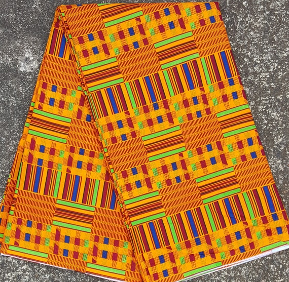 Kente cloth design print cotton fabric sold by the yard from Mali, West  Africa