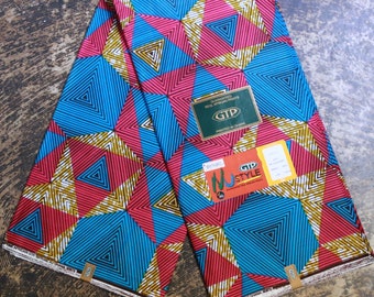 GTP Nustyle Stylized Abstract Triangle Pattern African Fabric Sold