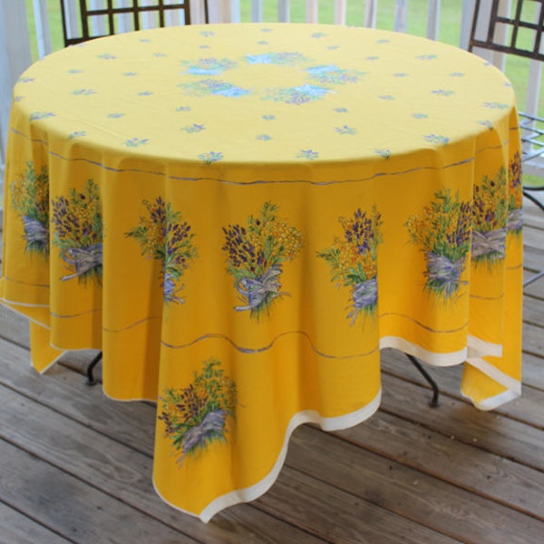 70-inch French Lavender Fabric Tablecloth Panel ready to be hemmed or quilted, square or round