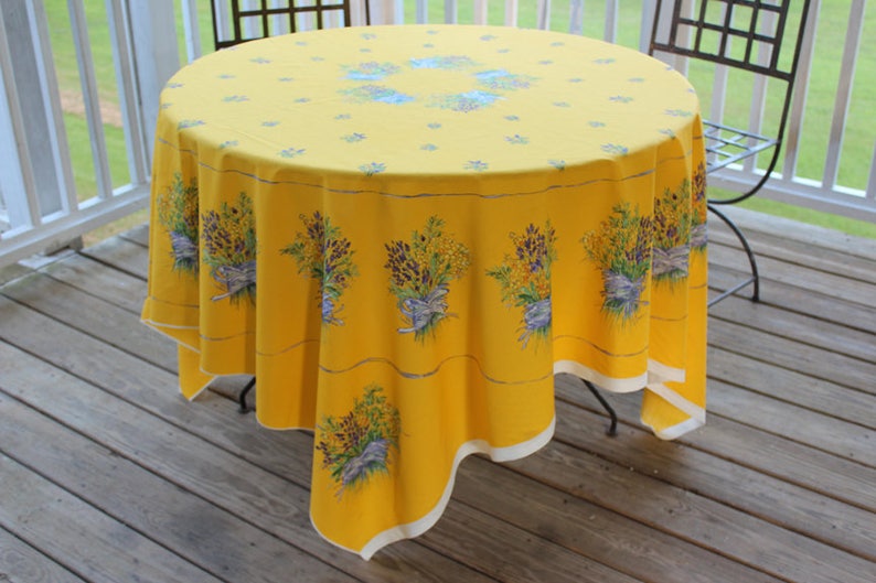 70-inch French Lavender Fabric Tablecloth Panel ready to be hemmed or quilted square or round