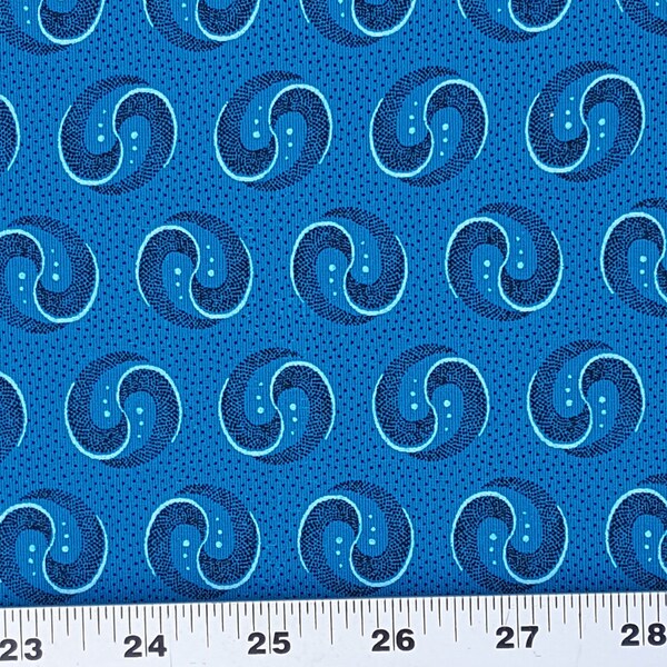 3 gatos Yin y Yang en tela Shweshwe azul de Sudáfrica, precio por medio metro. Acolchado, ropa, manualidades y decoración.