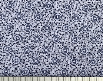 HALF meter Navy Blue and White 3 Cats shweshwe fabric by Da Gama Textiles, South Africa for clothes and crafts