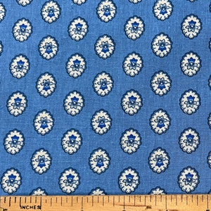 100% Cotton French All Over Mini Floral Cotton Fabric in Blue | Approx. 62" Wide | Priced by the HALF Yard | For Sewing, Quilting and More