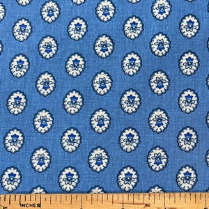 French Allover Mini Floral Fabric in Blue | 100% Cotton | Approx. 62" Wide | Priced by the HALF Yard | For Sewing, Quilting and More