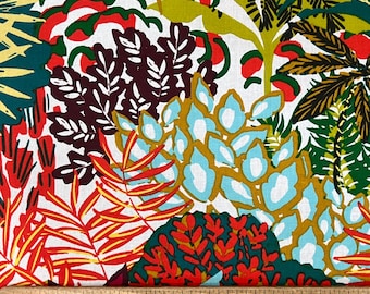 Acrylic-Coated French Fabric | Garrigue Foliage Floral | 62" wide | Priced by the HALF Yard | For Sewing, Crafting, Kitchen, Outdoors
