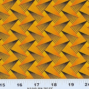 Da Gama gold, orange, and black shweshwe fabric from South Africa priced by the HALF meter - quilting, apparel, decorating