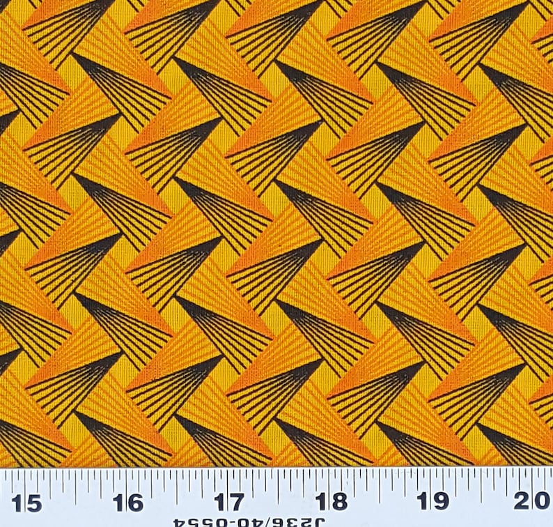 Da Gama gold decorating orange apparel quilting and black shweshwe fabric from South Africa sold by the HALF meter