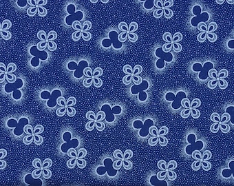 3 Cats indigo floral shweshwe fabric from South Africa sold by the HALF meter from USA- quilting, apparel, home decorating
