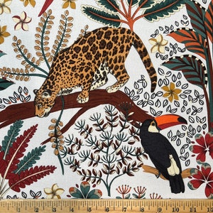 French Nouveau Monde (New World) Jungle Toile Fabric (55&quot; wide), Priced by the YARD, for Sewing, Upholstery, Drapery, Pillows, Crafts