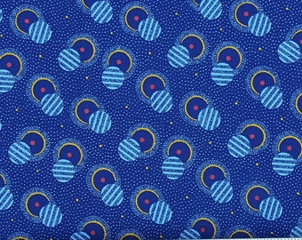 Authentic Da Gama indigo blue, red, gold, and light blue shweshwe fabric from South Africa - quilting, apparel, crafts & decorating