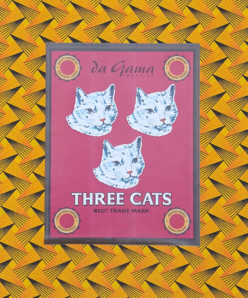 Da Gama gold decorating orange apparel quilting and black shweshwe fabric from South Africa sold by the HALF meter