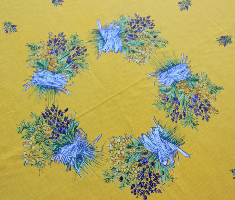 70-inch French Lavender Fabric Tablecloth Panel ready to be hemmed or quilted square or round