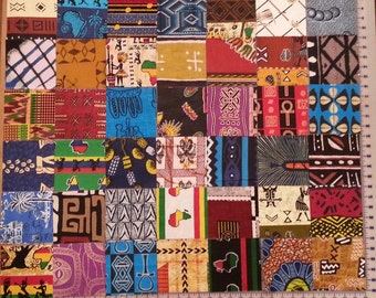 Charm Pack of 5" squares of 42 West African fabrics