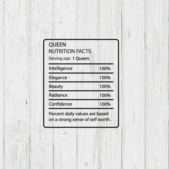 Queen Nutrition Facts Templates Png Jpg Ai Files Etsy Ireland