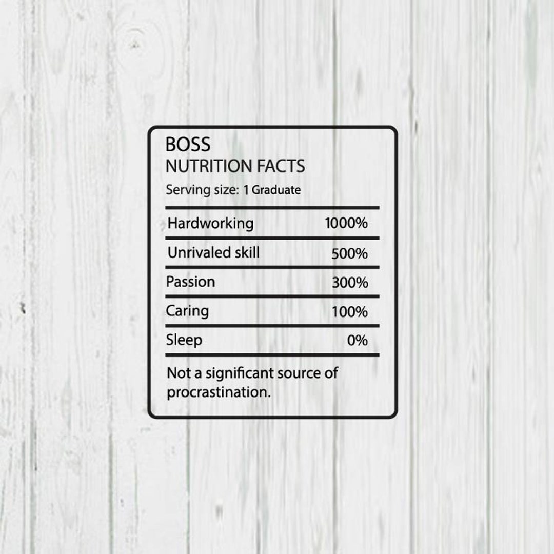 Boss Nutrition Facts Templates Png Jpg Ai Files Etsy