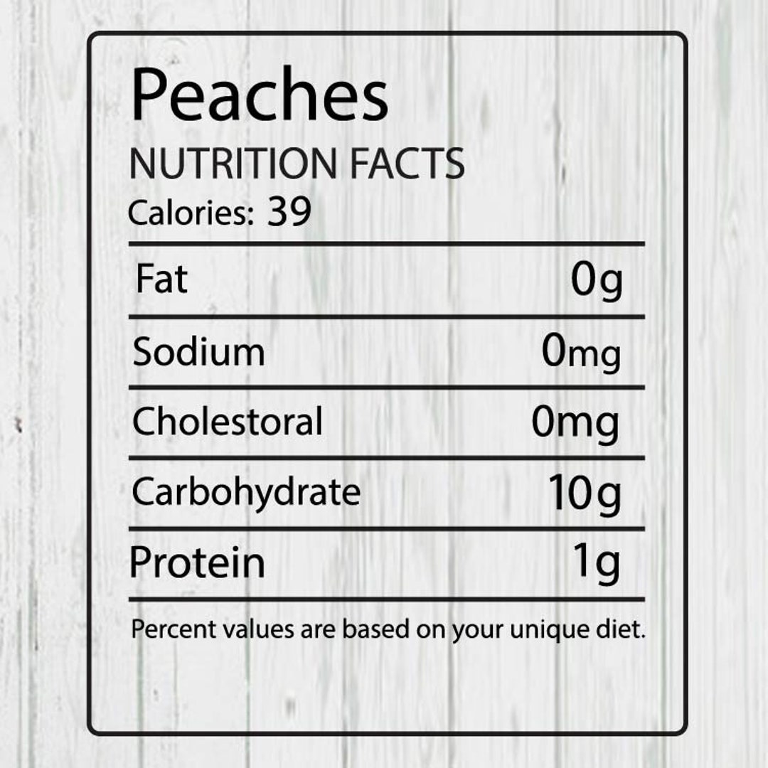 Peaches Nutrition Facts Templates Png Jpg Ai Files Etsy