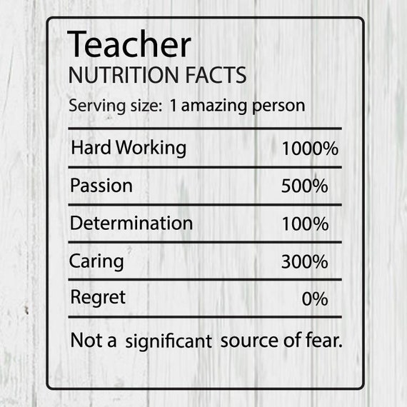 Download Teacher Nutrition facts templates png jpg ai svg dxf files ...