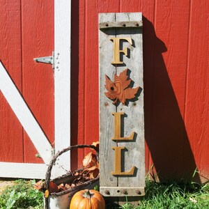 Hand Cut Letters and Leaf for Fall Sign Fall Decor Reclaimed - Etsy